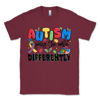 Burgundy autism seeing the world differently Classic Tee - MaliasSmallBusiness