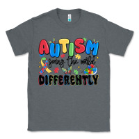 Charcoal Heather autism seeing the world differently Classic Tee - MaliasSmallBusiness