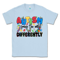 Dusty Blue autism seeing the world differently Classic Tee - MaliasSmallBusiness