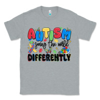 Heather Grey autism seeing the world differently Classic Tee - MaliasSmallBusiness