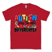 Red autism seeing the world differently Classic Tee - MaliasSmallBusiness