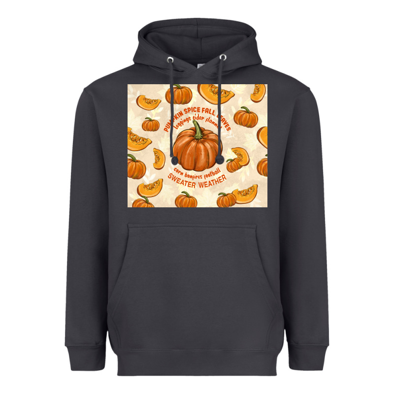 Pumpkin Spice Fall Leaves Heavyweight Hoodie by TumblerDesignByShophia | Teevron