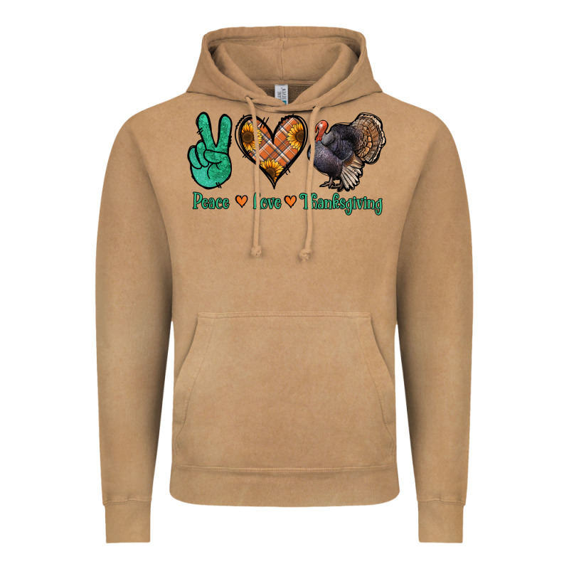 Peace Love Thanksgiving Vintage Hoodie by Jasminsmagicworld | Teevron