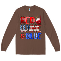 Chestnut red wine and blue Long Sleeve Tee - MaliasSmallBusiness