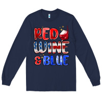 Navy red wine and blue Long Sleeve Tee - MaliasSmallBusiness