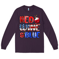 Plum red wine and blue Long Sleeve Tee - MaliasSmallBusiness
