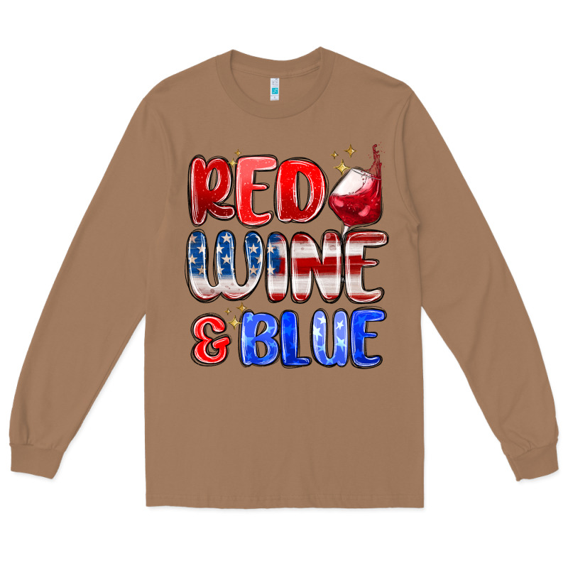 Red Wine And Blue Long Sleeve Tee by MaliasSmallBusiness | Teevron