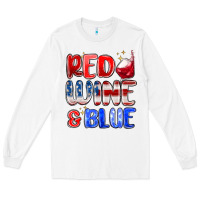 White red wine and blue Long Sleeve Tee - MaliasSmallBusiness