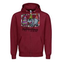 Burgundy hippopotamus, Christmas Carols, Christmas, Christmas market, christmas Zipper Hoodie - Bettercallsaul