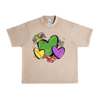 French Oak mardi gras hearts Urban Heavy Tee - MaliasSmallBusiness
