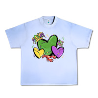 Grape Ice mardi gras hearts Urban Heavy Tee - MaliasSmallBusiness