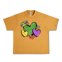 Peanut Butter mardi gras hearts Urban Heavy Tee - MaliasSmallBusiness