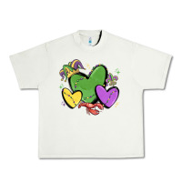 Pistachio mardi gras hearts Urban Heavy Tee - MaliasSmallBusiness