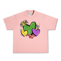 Salmon mardi gras hearts Urban Heavy Tee - MaliasSmallBusiness