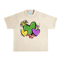 Sandshell mardi gras hearts Urban Heavy Tee - MaliasSmallBusiness