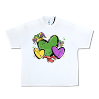 Mardi Gras Hearts Urban Heavy Tee | Teevron