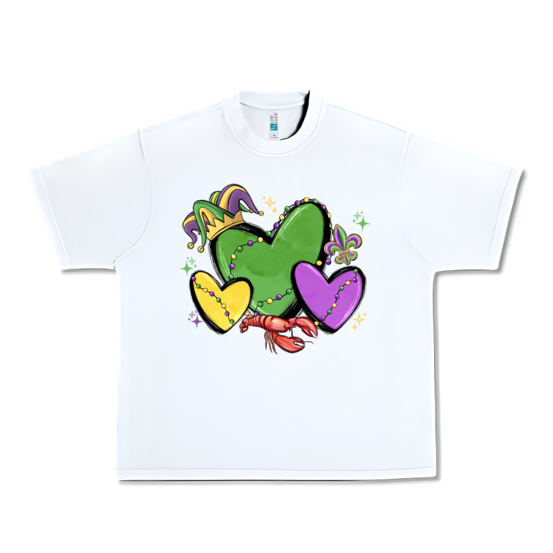 Mardi Gras Hearts Urban Heavy Tee by MaliasSmallBusiness | Teevron