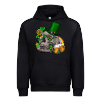 Black St Patrick's Day boho skull Urban Hoodie - FaDigitalArtStudio