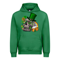 Emerald St Patrick's Day boho skull Urban Hoodie - FaDigitalArtStudio
