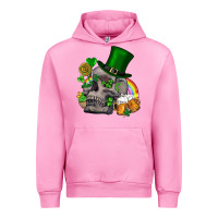 Fuchsia Pink St Patrick's Day boho skull Urban Hoodie - FaDigitalArtStudio