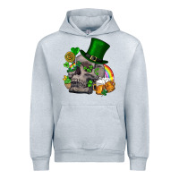 Heather Grey St Patrick's Day boho skull Urban Hoodie - FaDigitalArtStudio