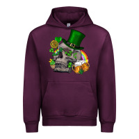 Mauve Wine St Patrick's Day boho skull Urban Hoodie - FaDigitalArtStudio