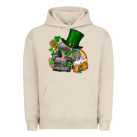 Pigment French Oak St Patrick's Day boho skull Urban Hoodie - FaDigitalArtStudio