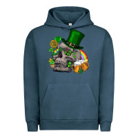 Pigment Midnight Navy St Patrick's Day boho skull Urban Hoodie - FaDigitalArtStudio