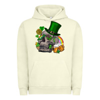 Pigment Pistachio St Patrick's Day boho skull Urban Hoodie - FaDigitalArtStudio