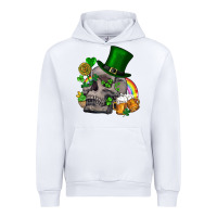 White St Patrick's Day boho skull Urban Hoodie - FaDigitalArtStudio