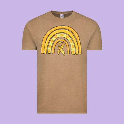 Childhood Cancer Awareness Rainbow Vintage Tee Designed By Maliassmallbusiness