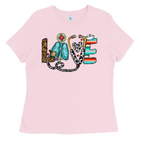 Bubblegum Pink love nurse Ladies Tee - CowhideDigitalArt
