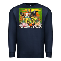 Navy farm life with animals Premium Sweatshirt - TumblerDesignByShophia