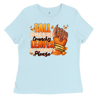 Baby Blue Fall breeze crunchy leaves pumpkins please Ladies Tee - RanaPortraitStore
