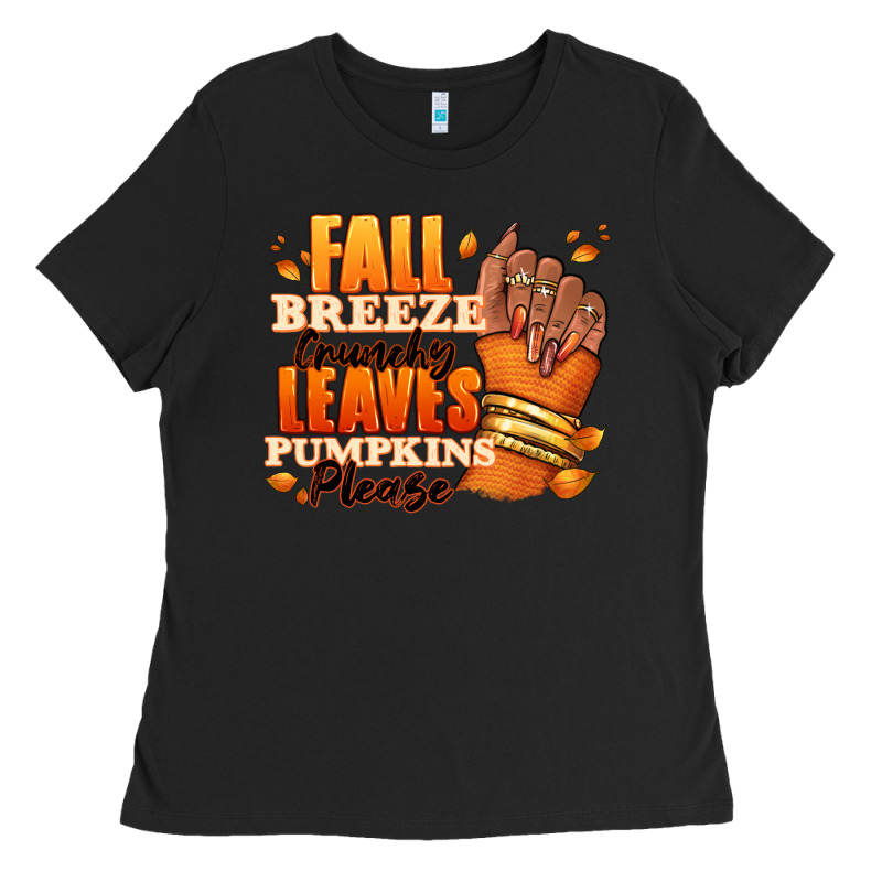 Fall Breeze Crunchy Leaves Pumpkins Please Ladies Tee by RanaPortraitStore | Teevron