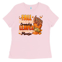 Bubblegum Pink Fall breeze crunchy leaves pumpkins please Ladies Tee - RanaPortraitStore
