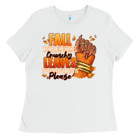 White Fall breeze crunchy leaves pumpkins please Ladies Tee - RanaPortraitStore
