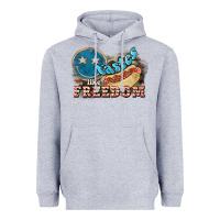 Heather Grey Tastes like freedom 4th of july Heavyweight Hoodie - HowdyJamesFarm