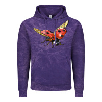 Cloud Purple Ladybug Flying Vintage Hoodie - LillyAllenDesigns