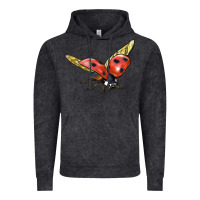 Vintage Black Ladybug Flying Vintage Hoodie - LillyAllenDesigns