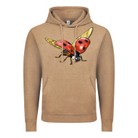 Vintage Coffee Ladybug Flying Vintage Hoodie - LillyAllenDesigns