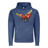 Vintage Denim Ladybug Flying Vintage Hoodie - LillyAllenDesigns