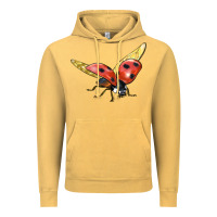 Vintage Mustard Ladybug Flying Vintage Hoodie - LillyAllenDesigns