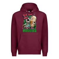 Burgundy Grab your joe let's go Soccer Premium Hoodie - HowdyJamesFarm