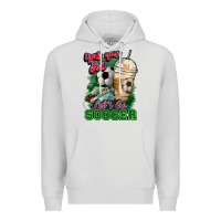 Dove Grey Grab your joe let's go Soccer Premium Hoodie - HowdyJamesFarm