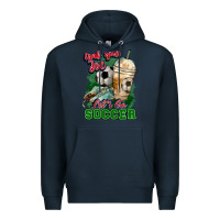 Navy Grab your joe let's go Soccer Premium Hoodie - HowdyJamesFarm