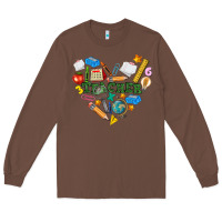 Chestnut teacher heart Long Sleeve Tee - NancyCooperArtShop