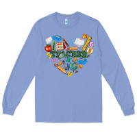 Colony Blue teacher heart Long Sleeve Tee - NancyCooperArtShop