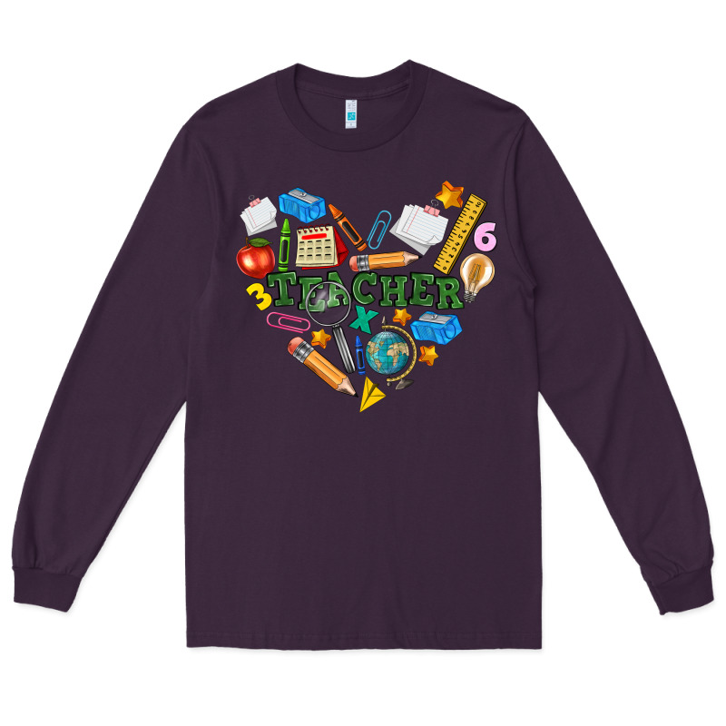 Teacher Heart Long Sleeve Tee by NancyCooperArtShop | Teevron