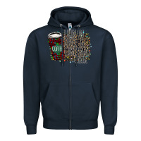 Navy I Run on Coffee and Christmas Cheer Zipper Hoodie - Bettercallsaul